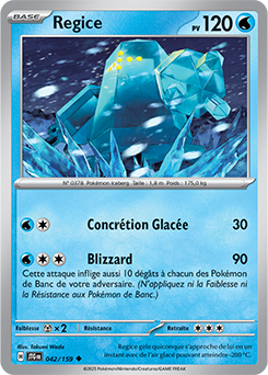 Carte Pokémon Peu commune Regice 42/159 de la série Aventures Ensemble