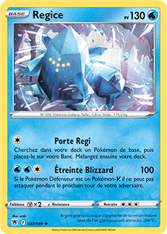 Carte Pokémon Rare Regice 037/189 de la série Astres Radieux