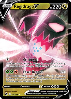 Carte Pokémon Ultra rare V Regidrago V 135/195 de la série Tempête Argentée