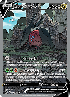 Carte Pokémon Full Art V Regidrago V 184/195 de la série Tempête Argentée