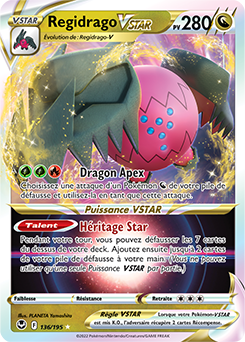 Carte Pokémon Regidrago VSTAR 136/195 de la série Tempête Argentée en vente au meilleur prix