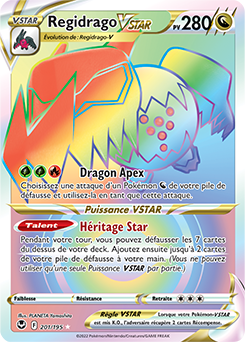 Carte Pokémon Regidrago VSTAR 201/195 de la série Tempête Argentée en vente au meilleur prix