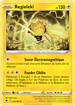 Carte Pokémon Rare Regieleki 051/189 de la série Astres Radieux