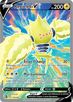 Carte Pokémon Full Art V Regieleki V 175/195 de la série Tempête Argentée