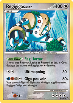 Carte Pokémon Holographique Rare Regigigas 9/100 de la série Tempête
