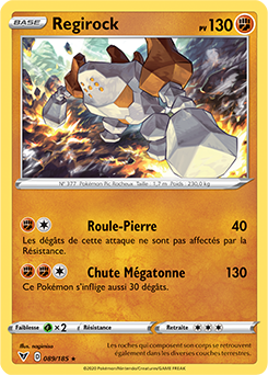 Carte Pokémon Holographique rare Regirock 089/185 de la série Voltage Éclatant