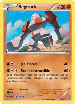Carte Pokémon Rare Regirock 40/98 de la série Origines Antiques