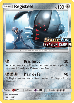 Carte Pokémon Promo Registeel SM75 de la série Promos Soleil et Lune