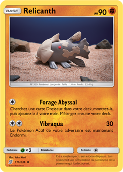 Carte Pokémon Peu commune Relicanth 111/236 de la série Harmonie des Esprits