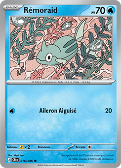 Carte Pokémon Communes Rémoraid 16/86 de la série Chaos Ascendant