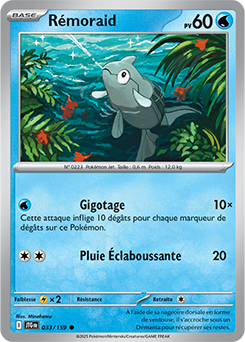 Carte Pokémon Communes Rémoraid 33/159 de la série Aventures Ensemble