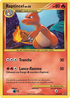 Carte Pokémon Holographique Secrète Reptincel 102/100 de la série Tempête