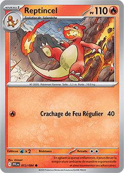 Carte Pokémon Communes Reptincel 12/94 de la série Flammes Fantasmagoriques