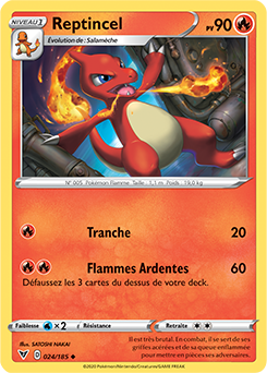 Carte Pokémon Peu commune Reptincel 024/185 de la série Voltage Éclatant