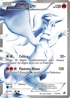 Carte Pokémon Reshiram 113/114 de la série Noir & Blanc en vente au meilleur prix