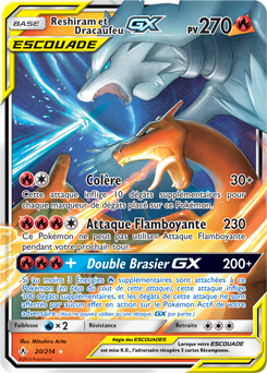 Carte Pokémon Reshiram Dracaufeu GX 20/214 de la série Alliance Infallible en vente au meilleur prix