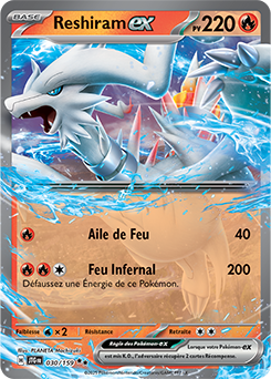 Carte Pokémon Double rare Reshiram ex 30/159 de la série Aventures Ensemble