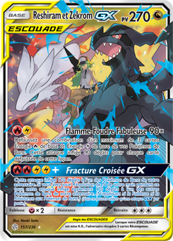 Carte Pokémon Reshiram Zekrom GX 157/236 de la série Éclipse Cosmique en vente au meilleur prix