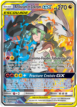 Carte Pokémon Reshiram Zekrom GX 222/236 de la série Éclipse Cosmique en vente au meilleur prix