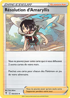 Carte Pokémon Peu commune Résolution d'Amaryllis 164/203 de la série Évolution Céleste