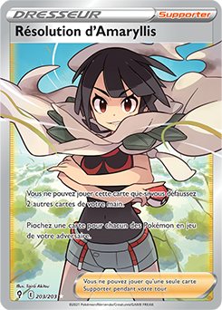 Carte Pokémon Dresseur Full Art Résolution d'Amaryllis 203/203 de la série Évolution Céleste