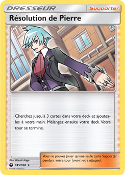 Carte Pokémon Holographique Rare Résolution de Pierre 145/168 de la série Tempête Céleste