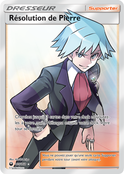 Carte Pokémon Dresseur Full Art Résolution de Pierre 165/168 de la série Tempête Céleste