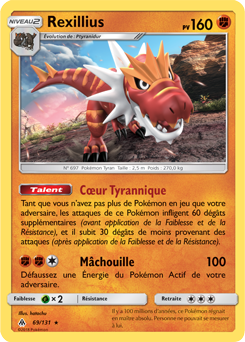 Carte Pokémon Holographique Rare Rexillius 69/131 de la série Lumière Interdite