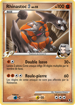 Carte Pokémon Rare Rhinastoc Conseil 4 32/111 de la série Rivaux Émergents