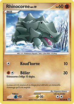 Carte Pokémon Rhinocorne 95/130 de la série Diamant & Perle en vente au meilleur prix