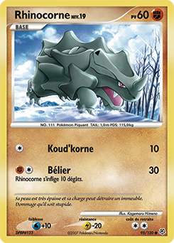 Carte Pokémon Commune Rhinocorne 95/130 de la série Diamant & Perle