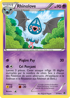 Carte Pokémon Rare Rhinolove 37/98 de la série Pouvoirs Émergents