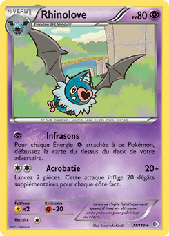Carte Pokémon Rare Rhinolove 71/149 de la série Frantières Franchies