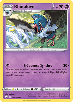 Carte Pokémon Peu commune Rhinolove 69/203 de la série Évolution Céleste