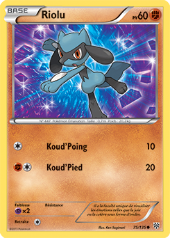 Carte Pokémon Commune Riolu 75/135 de la série Tempête Plasma