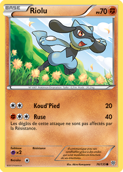 Carte Pokémon Commune Riolu 76/135 de la série Tempête Plasma