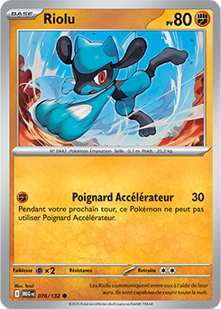Carte Pokémon Communes Riolu 76/132 de la série Méga-Évolution
