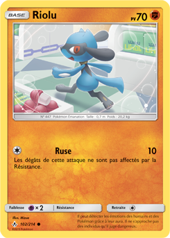 Carte Pokémon Riolu 102/214 de la série Alliance Infallible en vente au meilleur prix