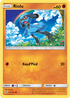 Carte Pokémon Riolu 115/236 de la série Harmonie des Esprits en vente au meilleur prix