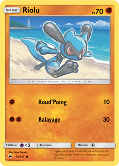 Carte Pokémon Riolu 70/147 de la série Ombres Ardentes en vente au meilleur prix