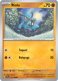 Carte Pokémon Riolu 112/198 de la série Écarlate et Violet en vente au meilleur prix