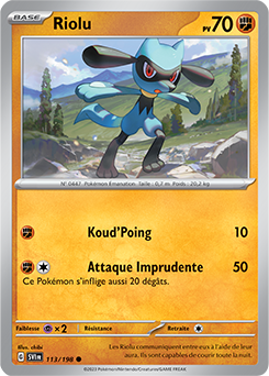 Carte Pokémon Riolu 113/198 de la série Écarlate et Violet en vente au meilleur prix