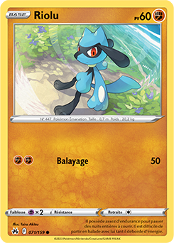 Carte Pokémon Riolu 071/159 de la série Zénith Suprême en vente au meilleur prix