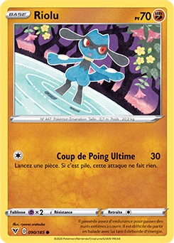 Carte Pokémon Riolu 090/185 de la série Voltage Éclatant en vente au meilleur prix