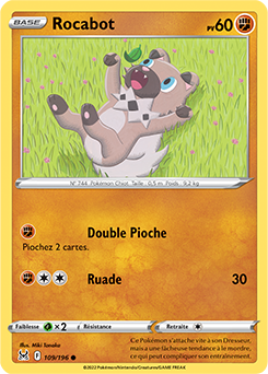 Carte Pokémon Communes Rocabot 109/196 de la série Origine Perdue