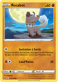 Carte Pokémon Rocabot 073/159 de la série Zénith Suprême en vente au meilleur prix