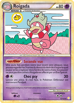 Carte Pokémon Holographique Rare Roigada 12/123 de la série HeartGold SoulSilver