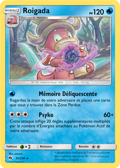 Carte Pokémon Rare Roigada 55/214 de la série Tonnerre Perdu