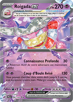 Carte Pokémon Double rare Roigada ex 086/193 de la série Évolutions à Paldea