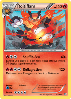 Carte Pokémon Holographique Rare Roitiflam 26/149 de la série Frantières Franchies